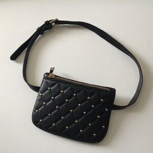 Forever 21 Black Quilted Belt Bag Funny Pack
